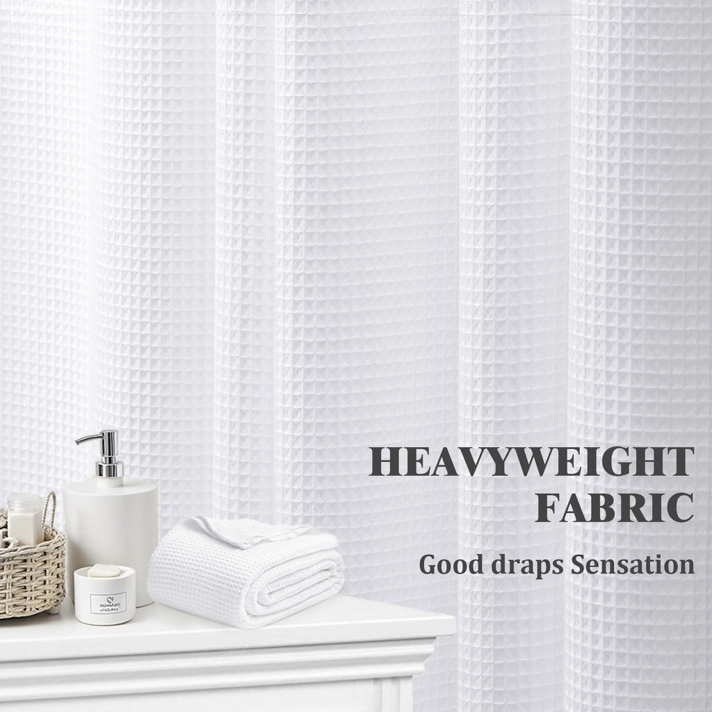 YellyHommy 72 x 72 in Waffle Weave Shower Curtain