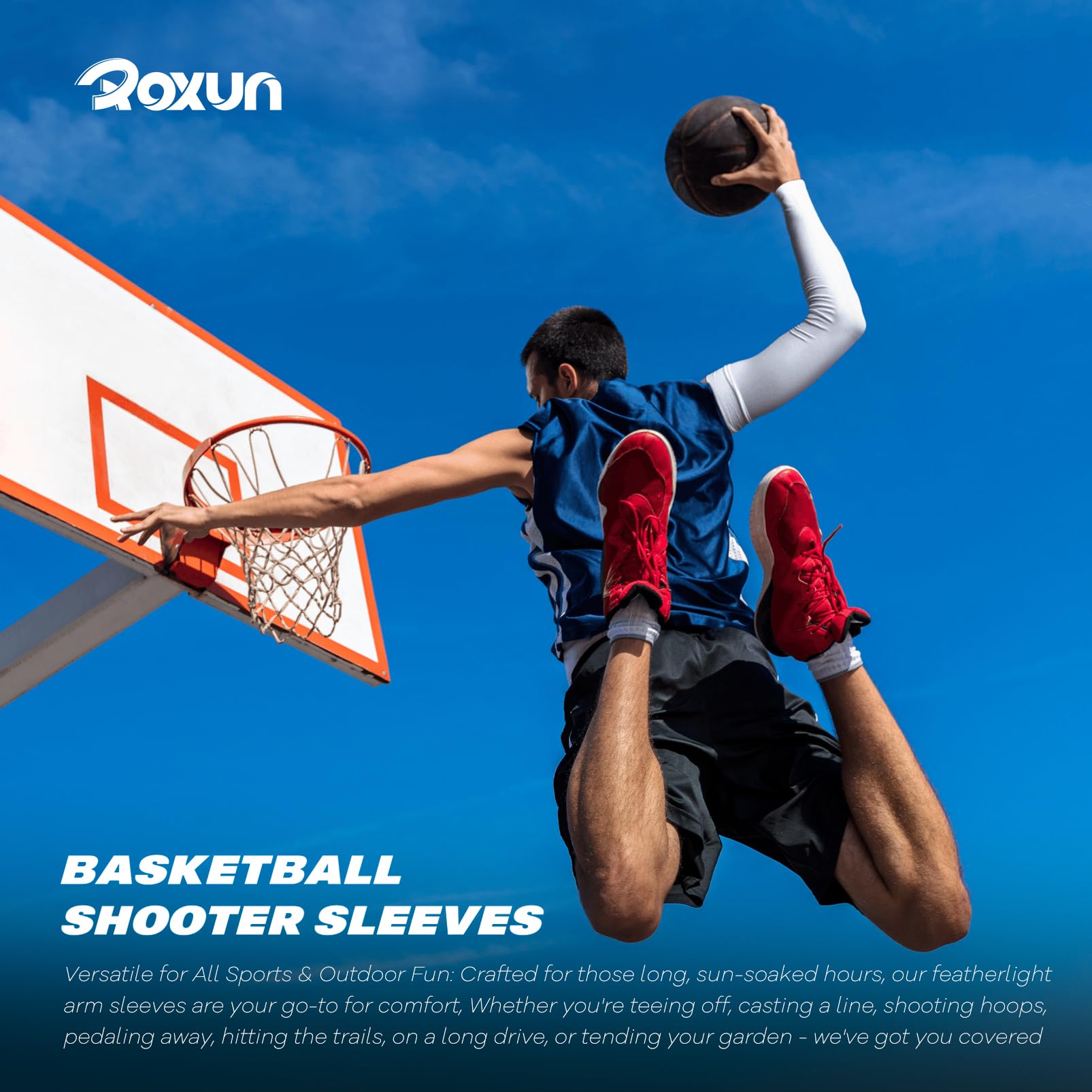 ROXUN Arm Sleeves, Cooling UV Sun Protection Sports Compression for Men/Women