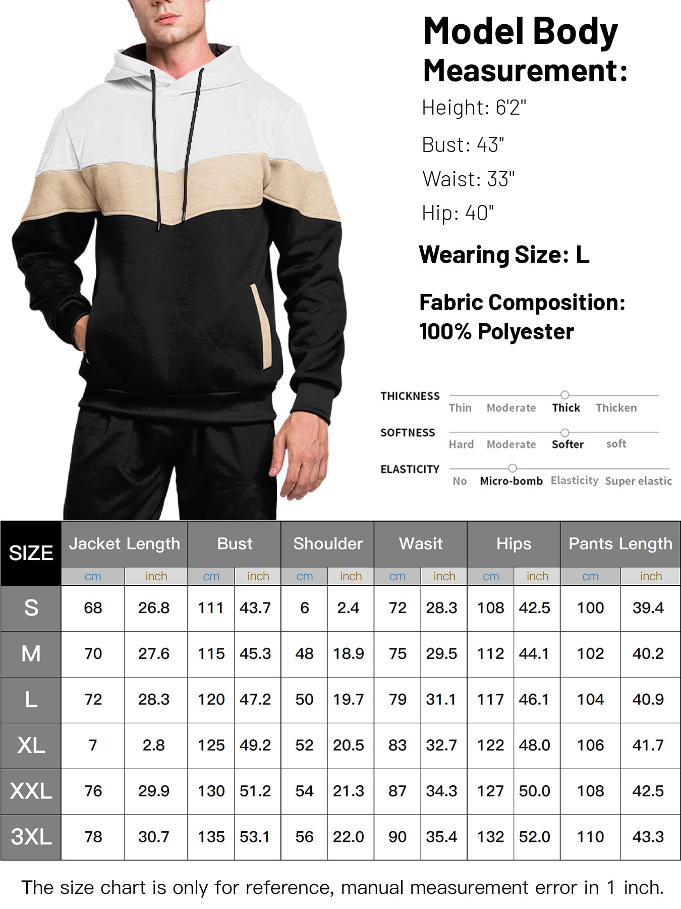 Riskrole Men's Hoodie Tracksuit 2 Pieces Set Athletic Casual Hooded Sweatshirt and Joggers Set Sweatsuit Outfits