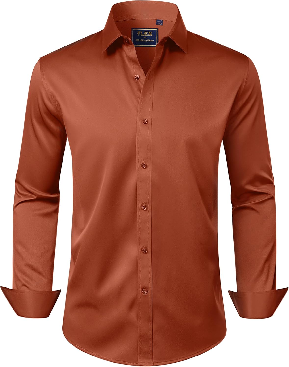 J.VER Men's Dress Shirts Solid Long Sleeve Stretch Wrinkle-Free Formal Shirt Business Casual Button Down Shirts