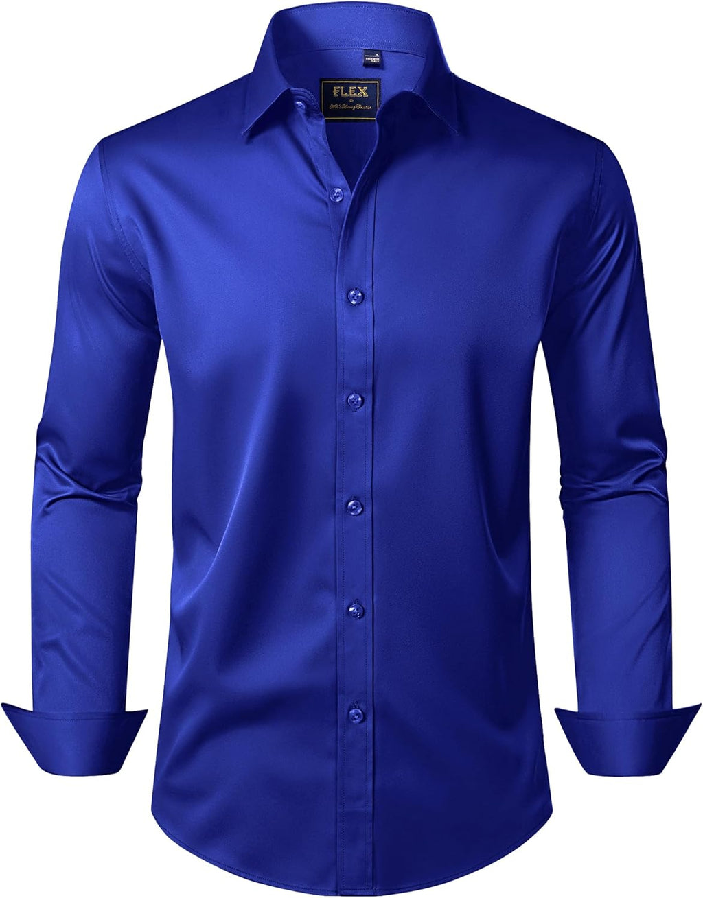 J.VER Men's Dress Shirts Solid Long Sleeve Stretch Wrinkle-Free Formal Shirt Business Casual Button Down Shirts