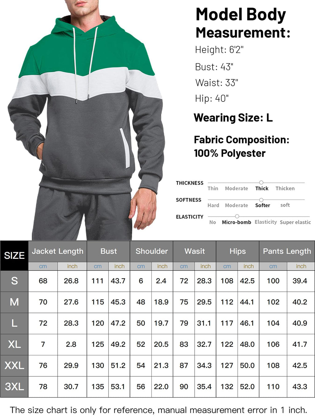 Riskrole Men's Hoodie Tracksuit 2 Pieces Set Athletic Casual Hooded Sweatshirt and Joggers Set Sweatsuit Outfits