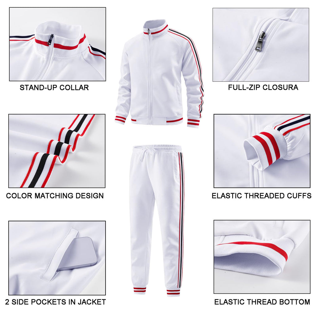 dioxoib Men Track Suits Sets Long Sleeve Full-zip Sweatsuit Active Jackets and Pants 2 Piece Outfits