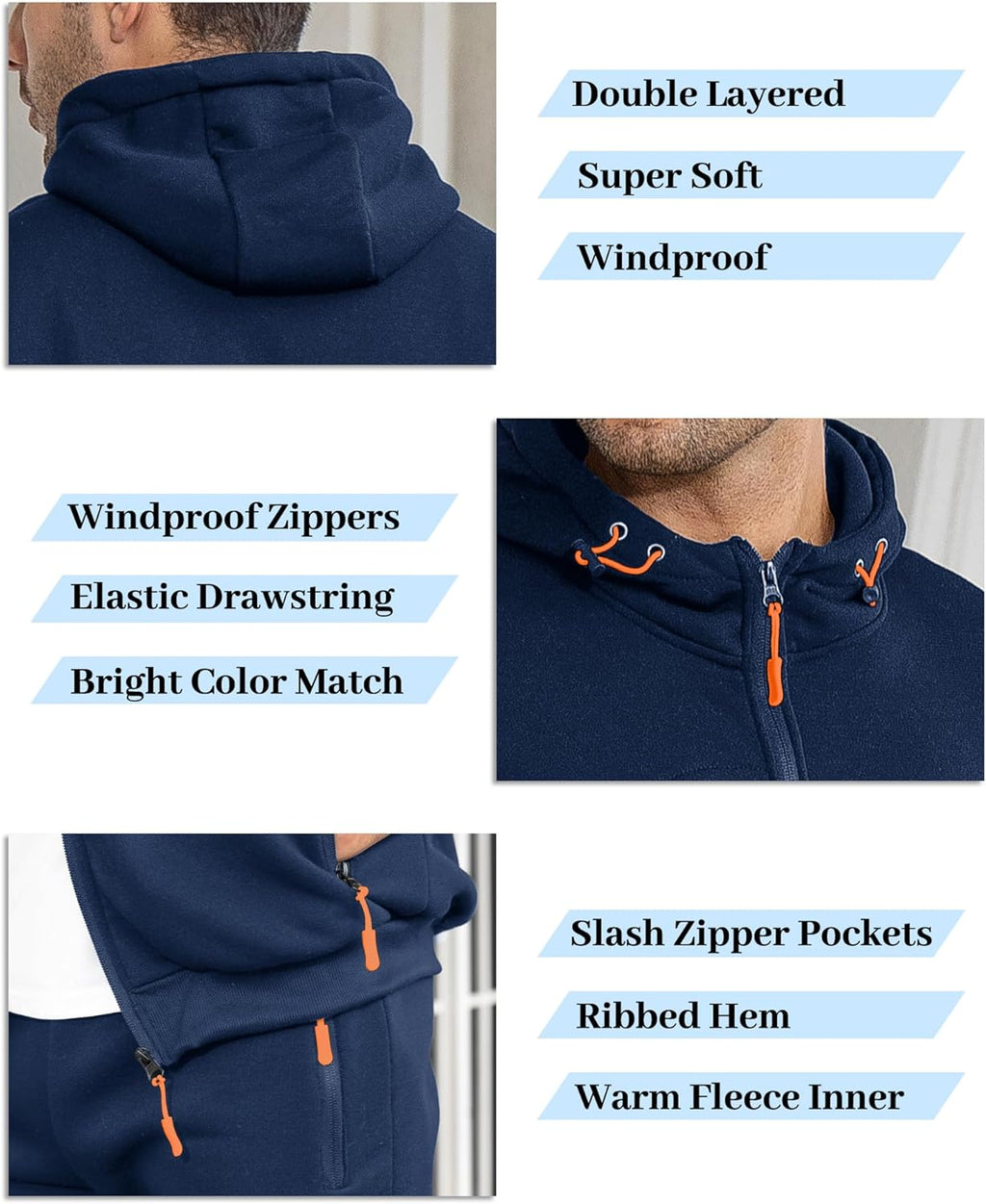 Hakjay Sweatsuits for Men 2 Piece Hoodie Men's Jogging Tracksuit Set Casual Athletic Long Sleeve Outfit Pullover Suit Set