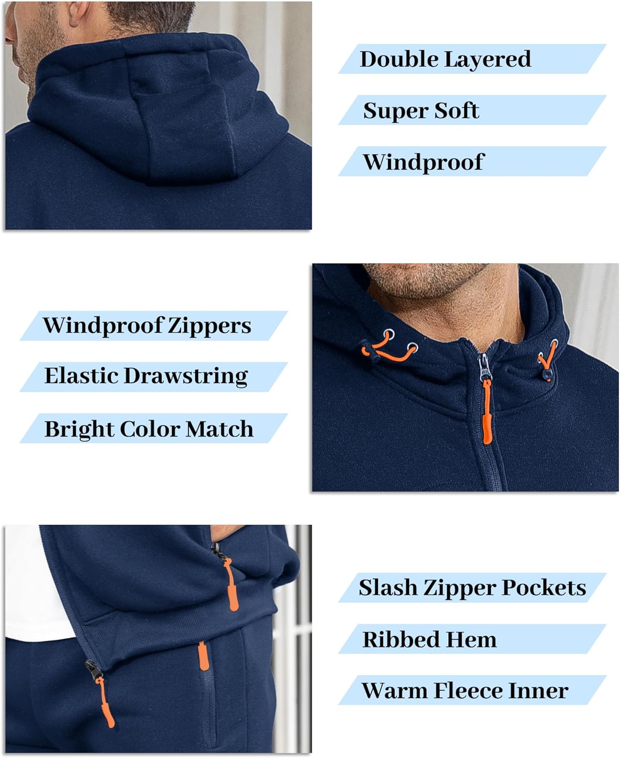 Hakjay Sweatsuits for Men 2 Piece Hoodie Men's Jogging Tracksuit Set Casual Athletic Long Sleeve Outfit Pullover Suit Set