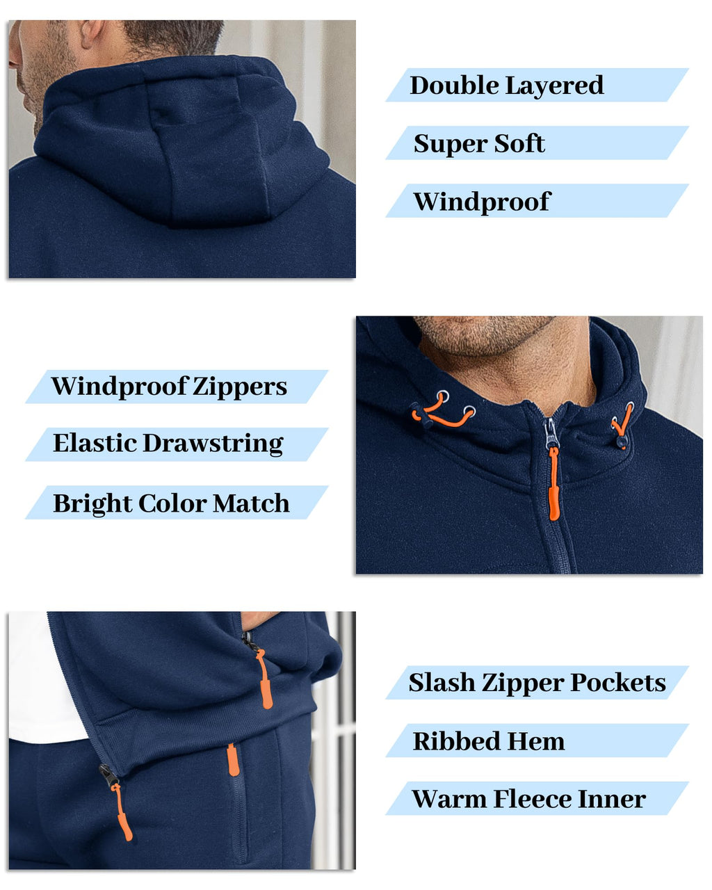 Hakjay Sweatsuits for Men 2 Piece Hoodie Men's Jogging Tracksuit Set Casual Athletic Long Sleeve Outfit Pullover Suit Set