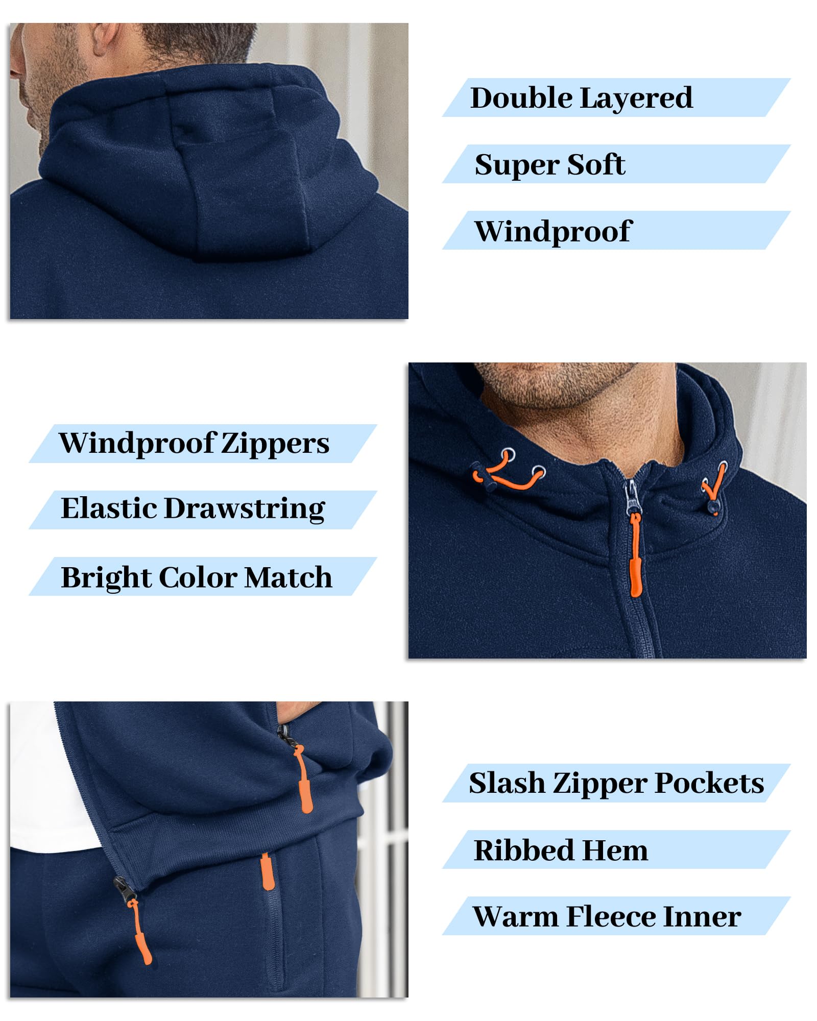 Hakjay Sweatsuits for Men 2 Piece Hoodie Men's Jogging Tracksuit Set Casual Athletic Long Sleeve Outfit Pullover Suit Set