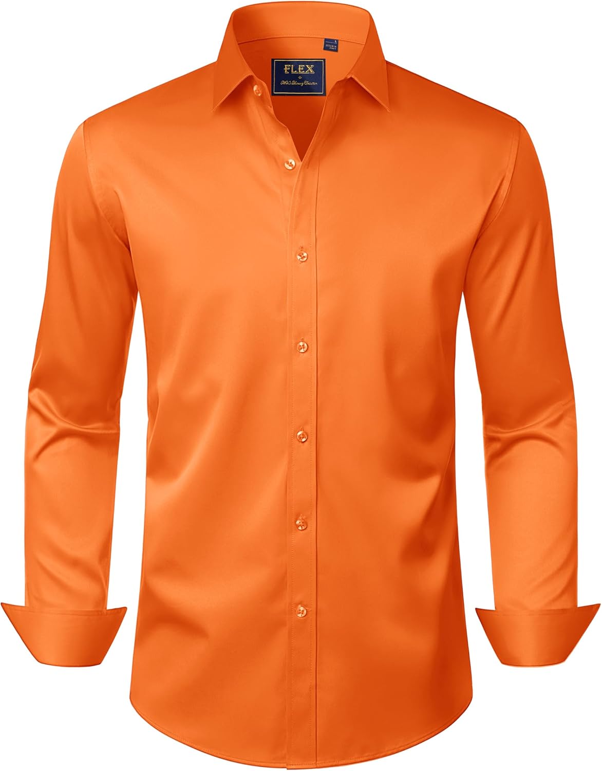 J.VER Men's Dress Shirts Solid Long Sleeve Stretch Wrinkle-Free Formal Shirt Business Casual Button Down Shirts