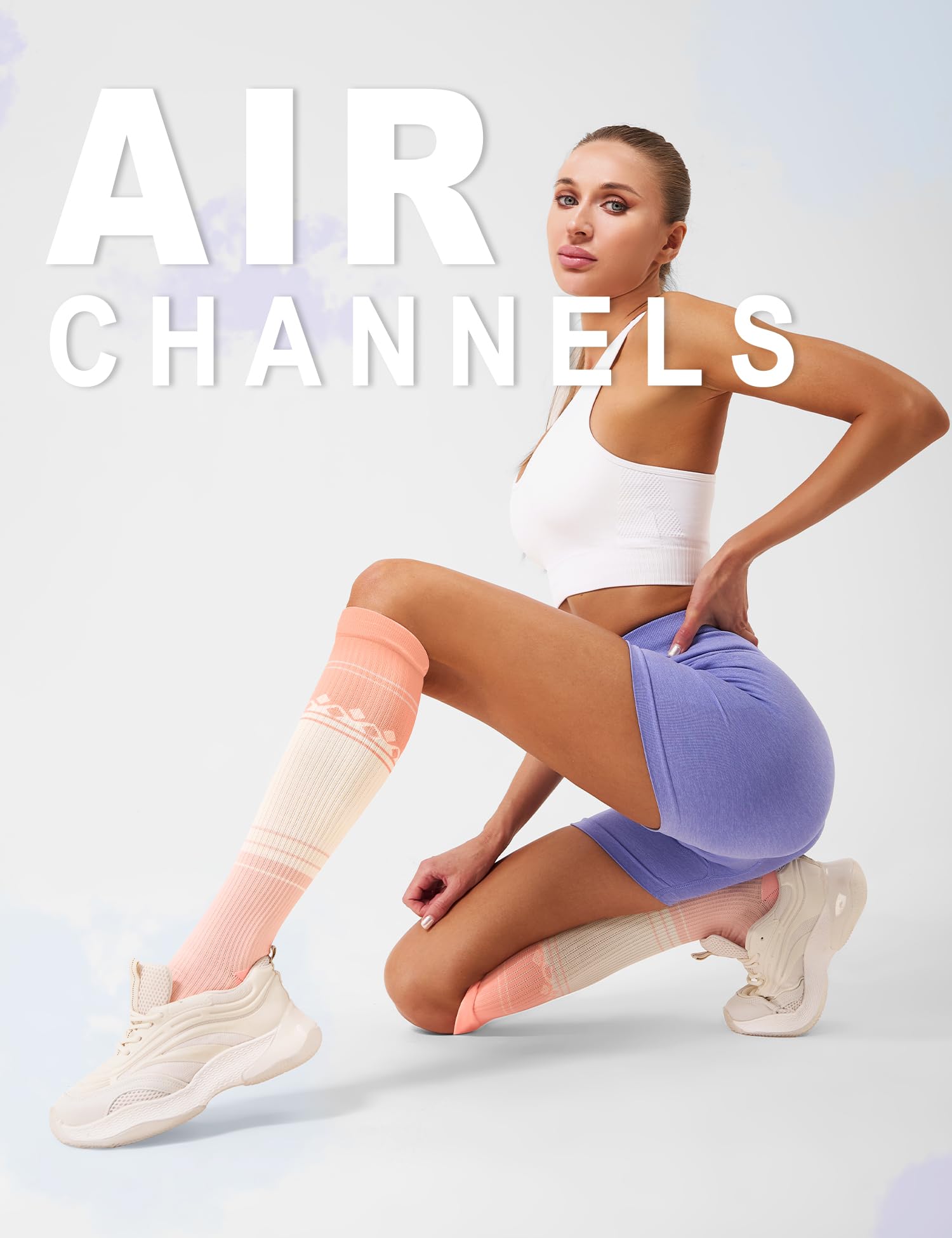 FITRELL 3 Pairs Compression Socks for Women and Men 20-30mmHg-Circulation Support Socks