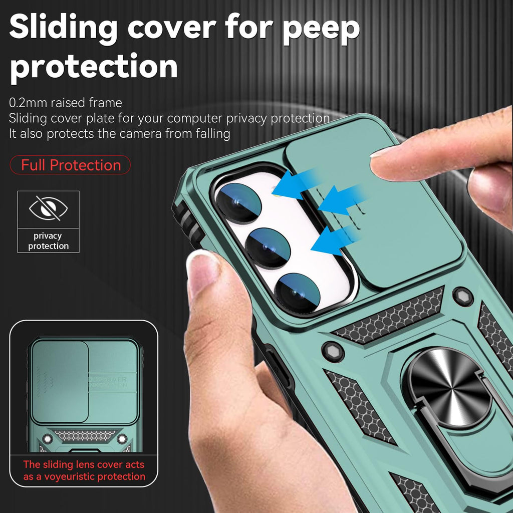 Samsung Galaxy S23 FE 5G Case with Ring Holder & Sliding Camera Cover