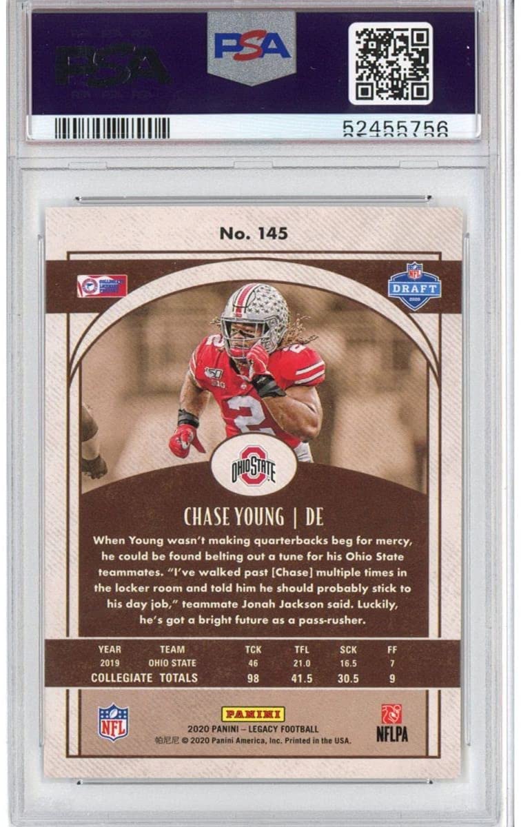 Graded 2020 Panini Legacy Chase Young #145 Rookie RC Football Card PSA 10 Gem Mint