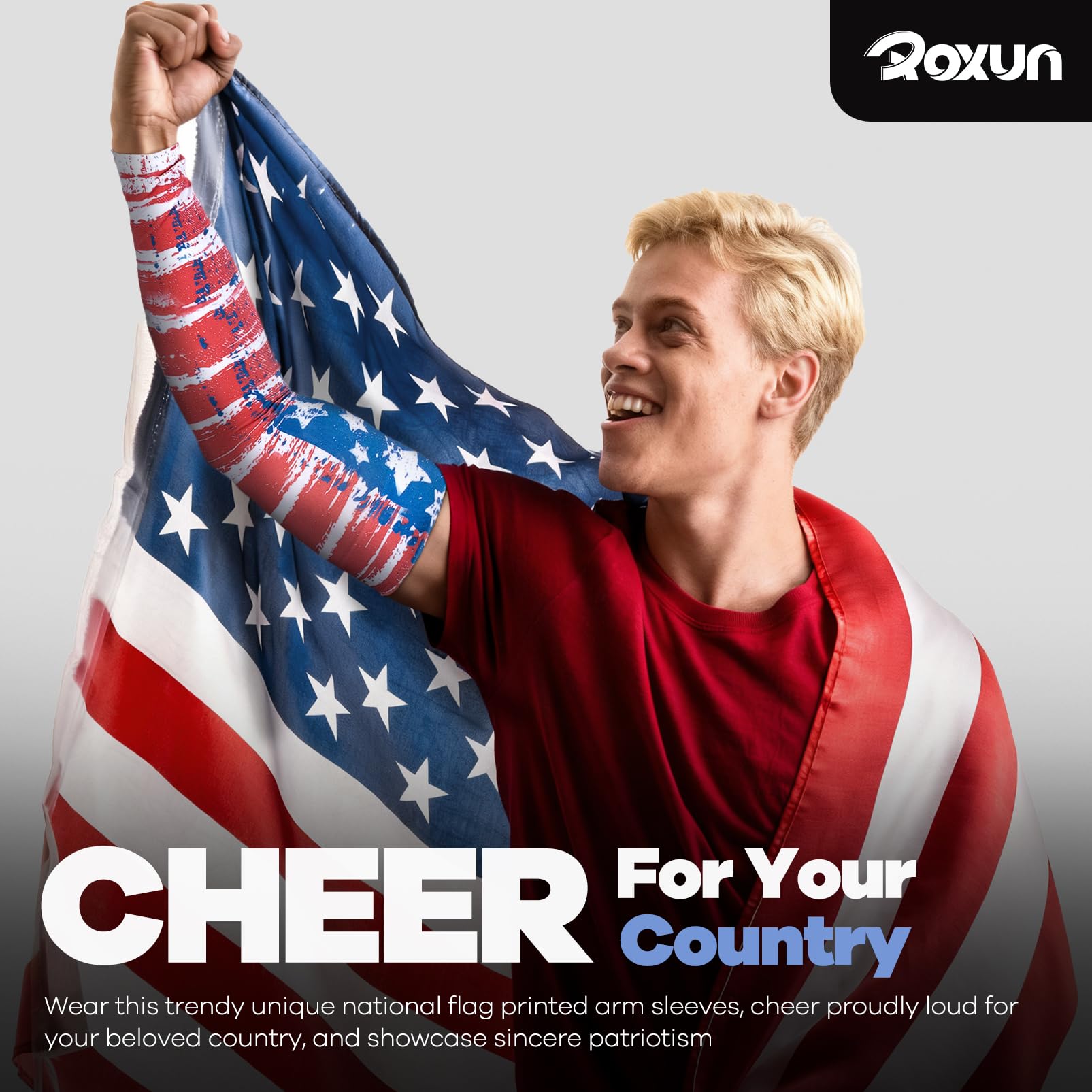 ROXUN Arm Sleeves, Cooling UV Sun Protection Sports Compression for Men/Women