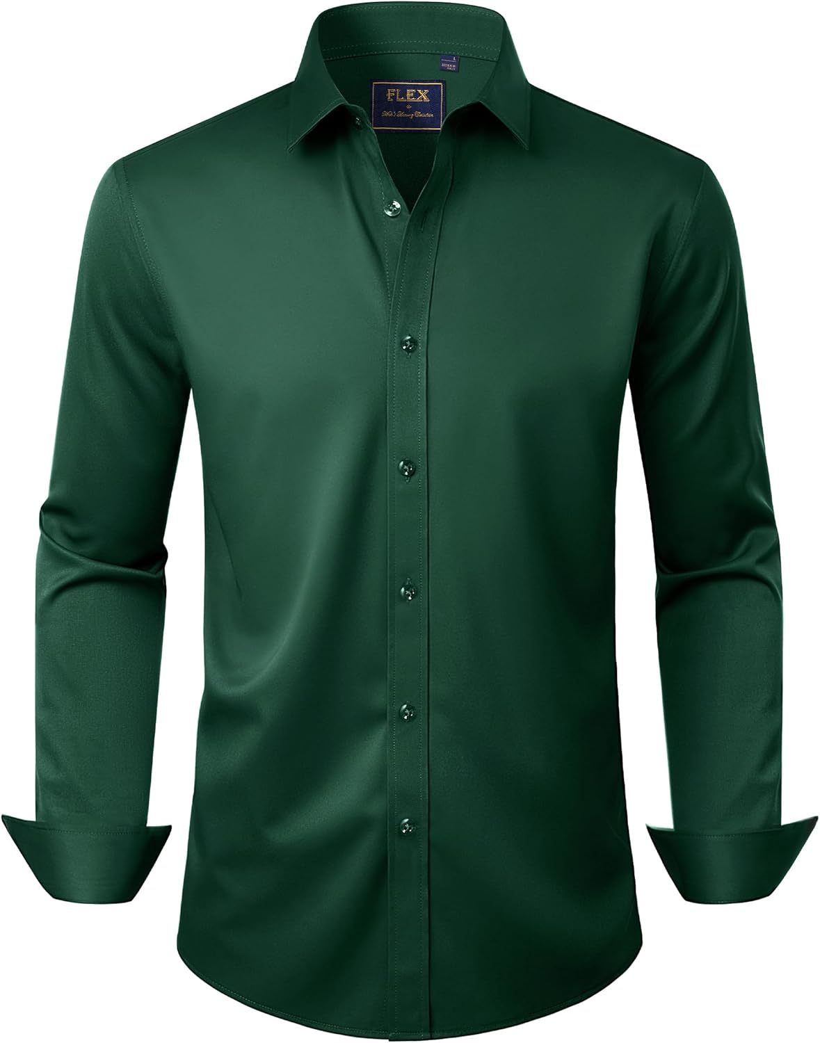 J.VER Men's Dress Shirts Solid Long Sleeve Stretch Wrinkle-Free Formal Shirt Business Casual Button Down Shirts