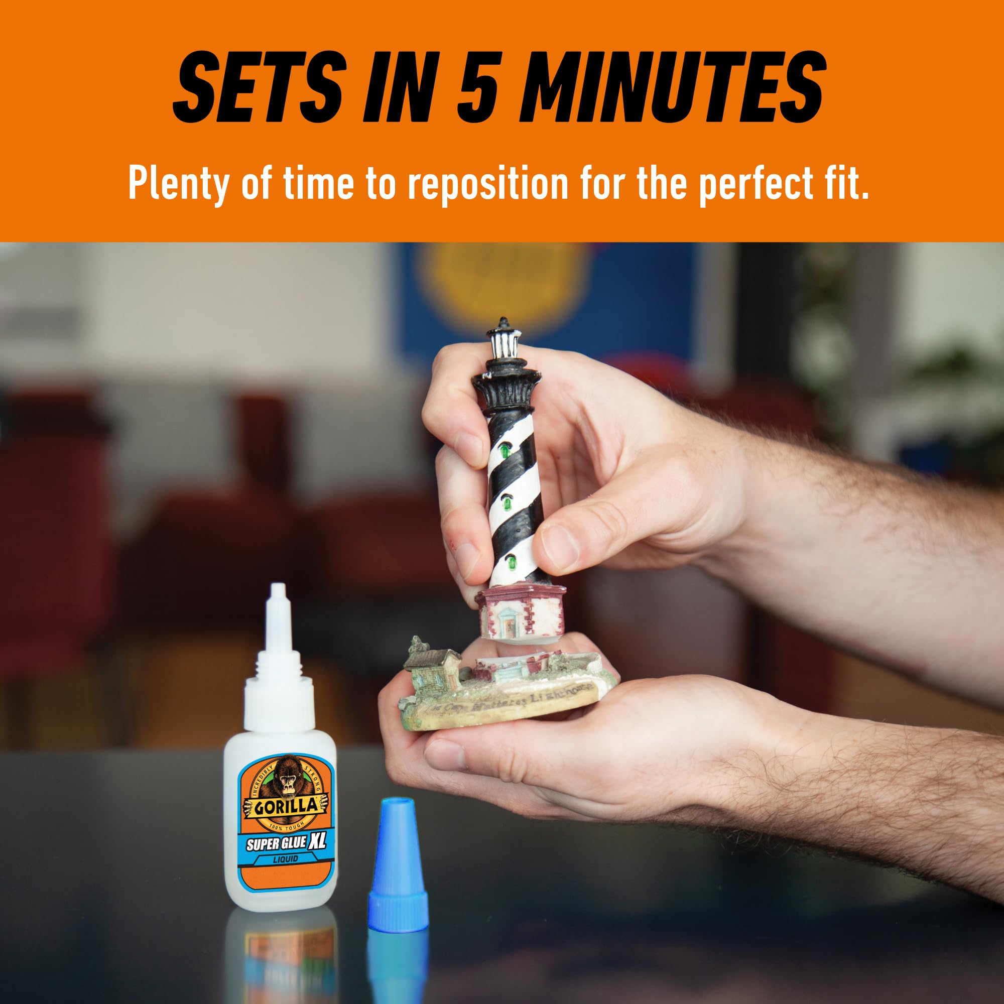 Gorilla Super Glue Gel XL, Clear 25g (Pack of 1) - Fast‑Setting, No‑Drip Control for Precise All‑Purpose Repairs