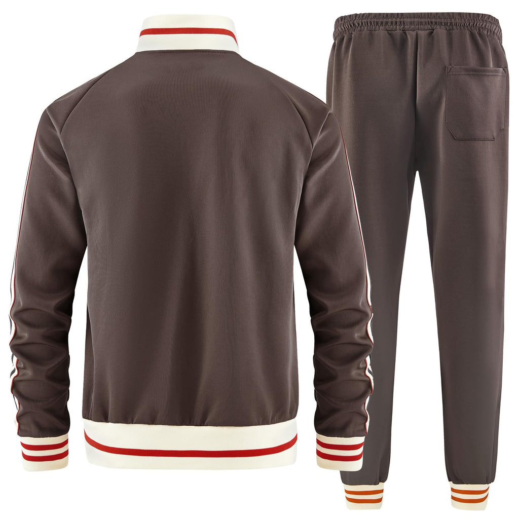 dioxoib Men Track Suits Sets Long Sleeve Full-zip Sweatsuit Active Jackets and Pants 2 Piece Outfits
