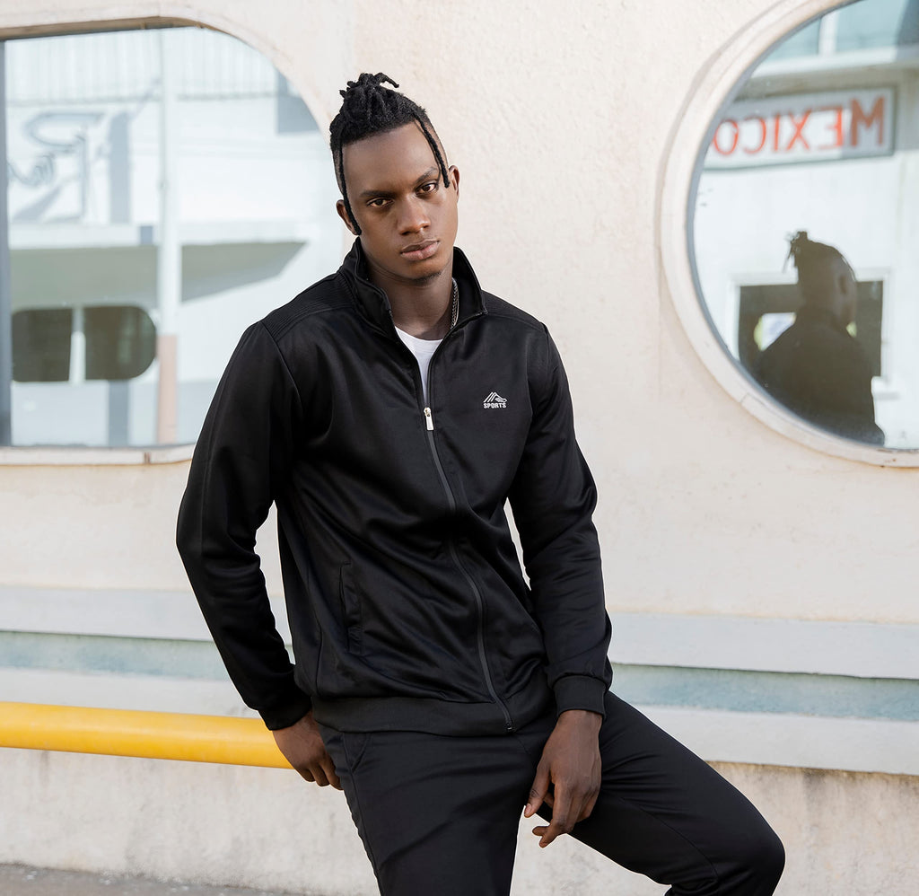 MANTORS Men's Hooded Athletic Tracksuit Full Zip Casual Jogging Gym Sweat Suits