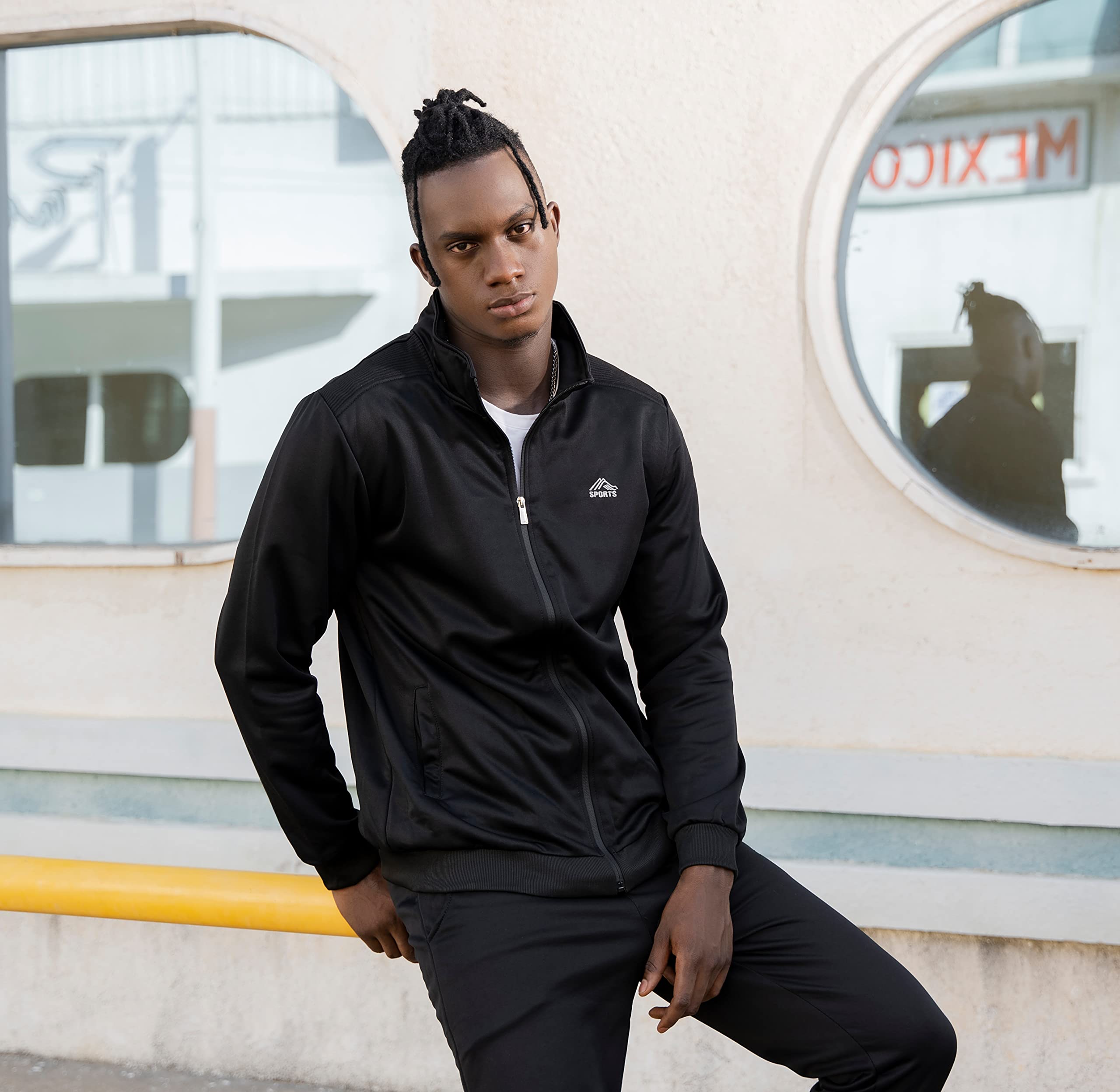 MANTORS Men's Hooded Athletic Tracksuit Full Zip Casual Jogging Gym Sweat Suits