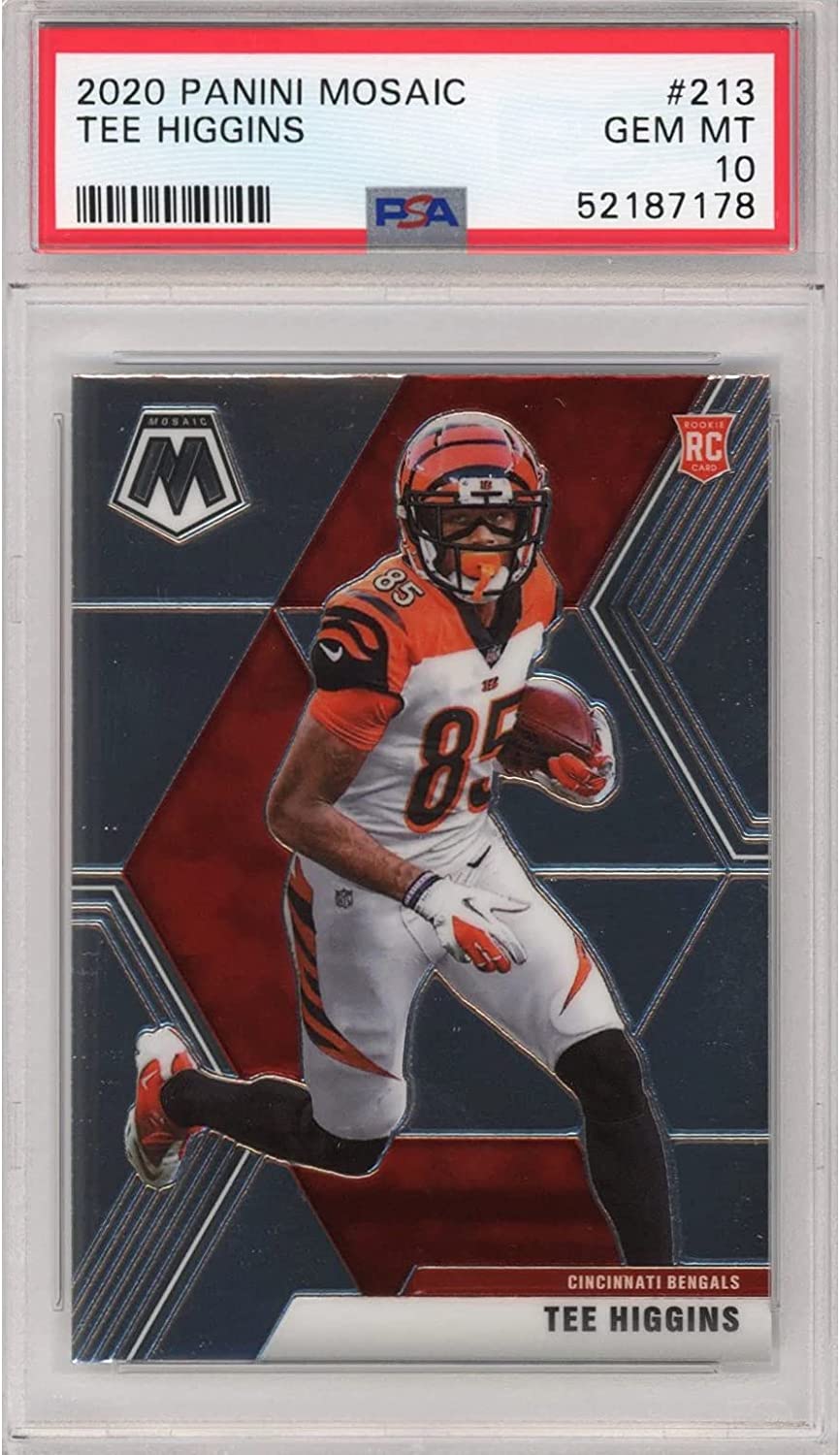 Graded 2020 Panini Mosaic Tee Higgins #213 Rookie RC Football Card PSA 10 Gem Mint