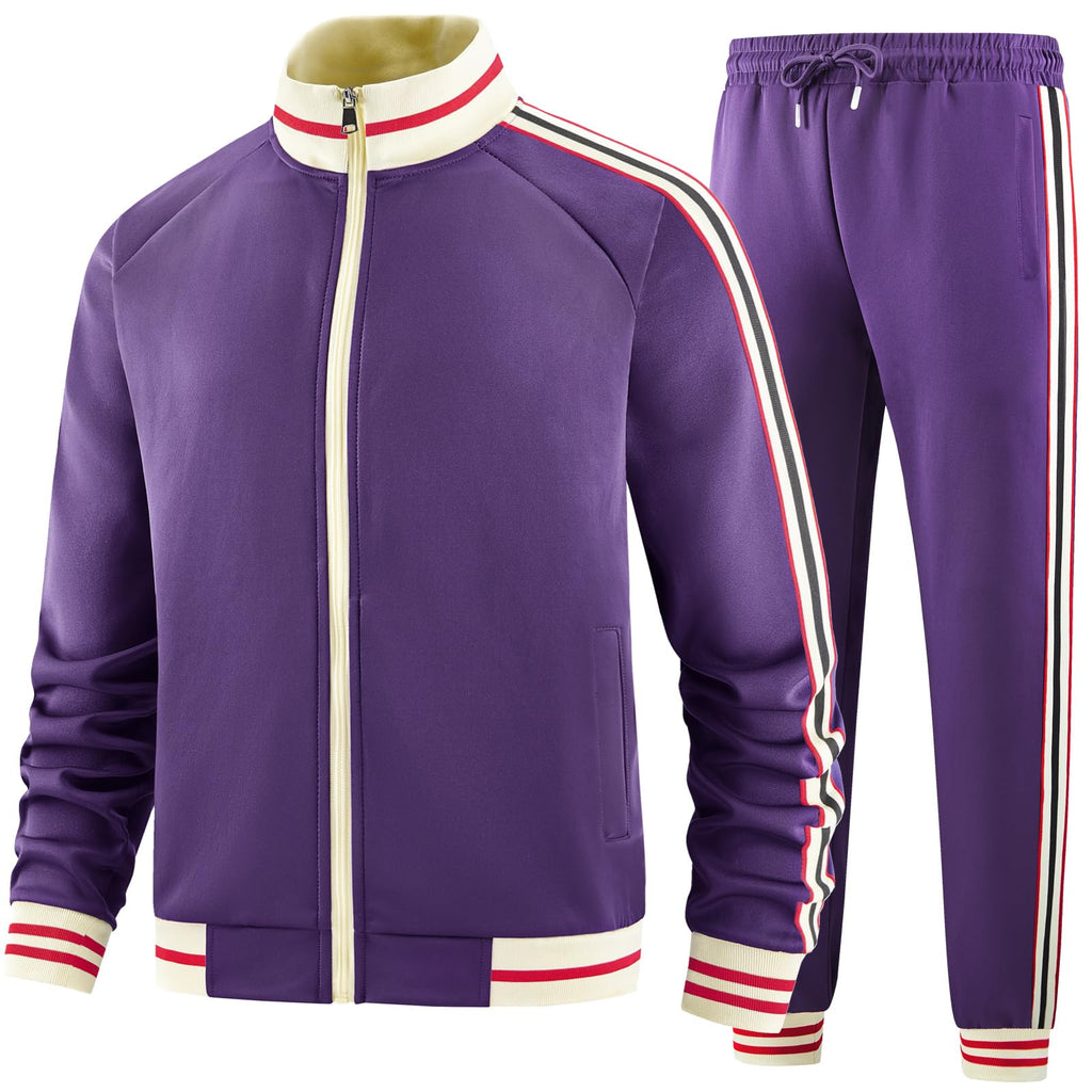 dioxoib Men Track Suits Sets Long Sleeve Full-zip Sweatsuit Active Jackets and Pants 2 Piece Outfits