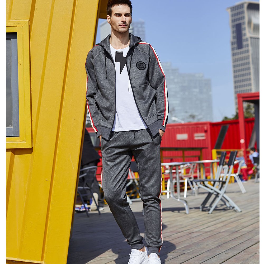 MANTORS Men's Hooded Athletic Tracksuit Full Zip Casual Jogging Gym Sweat Suits