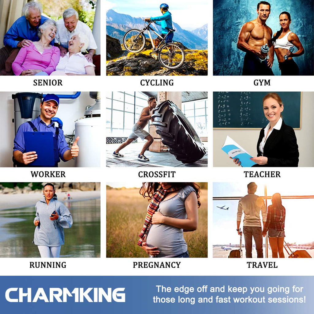 CHARMKING Compression Socks for Women & Men Circulation (8 Pairs) 15-20 mmHg is Best Support for Athletic Running,Cycling