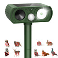 Upgraded Solar Ultrasonic Animal Repellent Outdoor, Deer Repellent Devices Squirrel Cat Raccoon Rabbit Dog Deterrent, Keep Skunk Away Motion Detection with Flash Light for Yard Garden Lawn 2PACKGreen