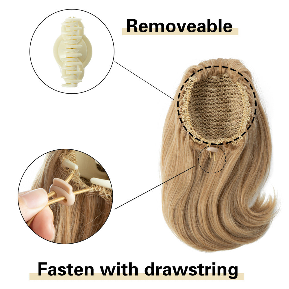 Silk Wig Women's Long Hair Slightly Curly Short Curly