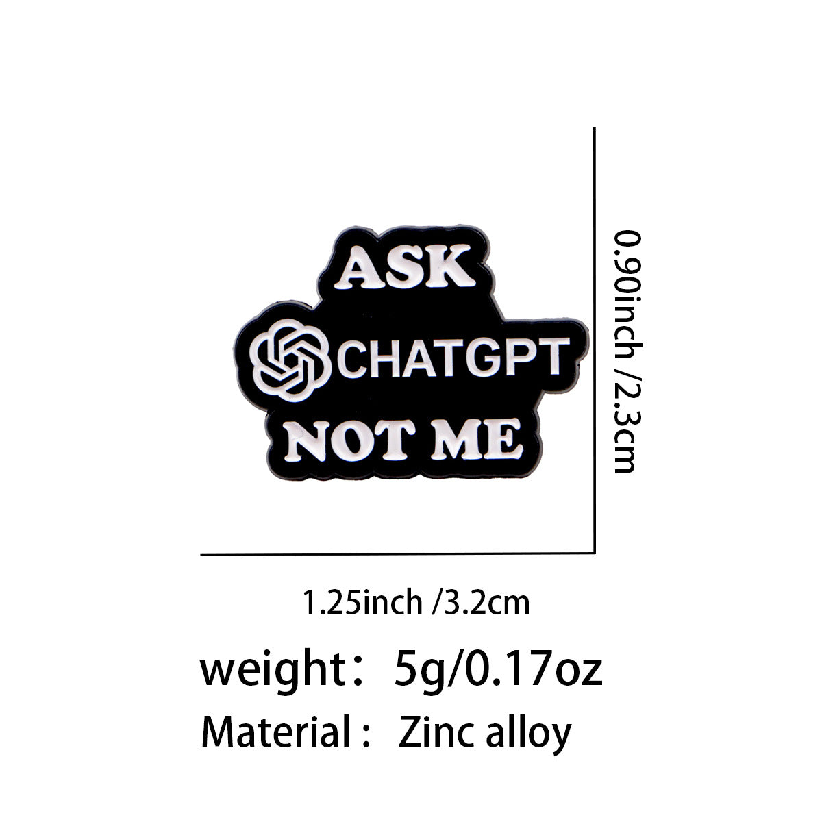 Cartoon English Short Phrase Quote Brooch