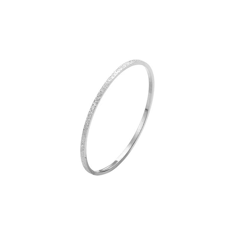 Thin Matte Geometric Ring Stackable Titanium Steel