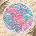 Microfiber and tassel round beach towel