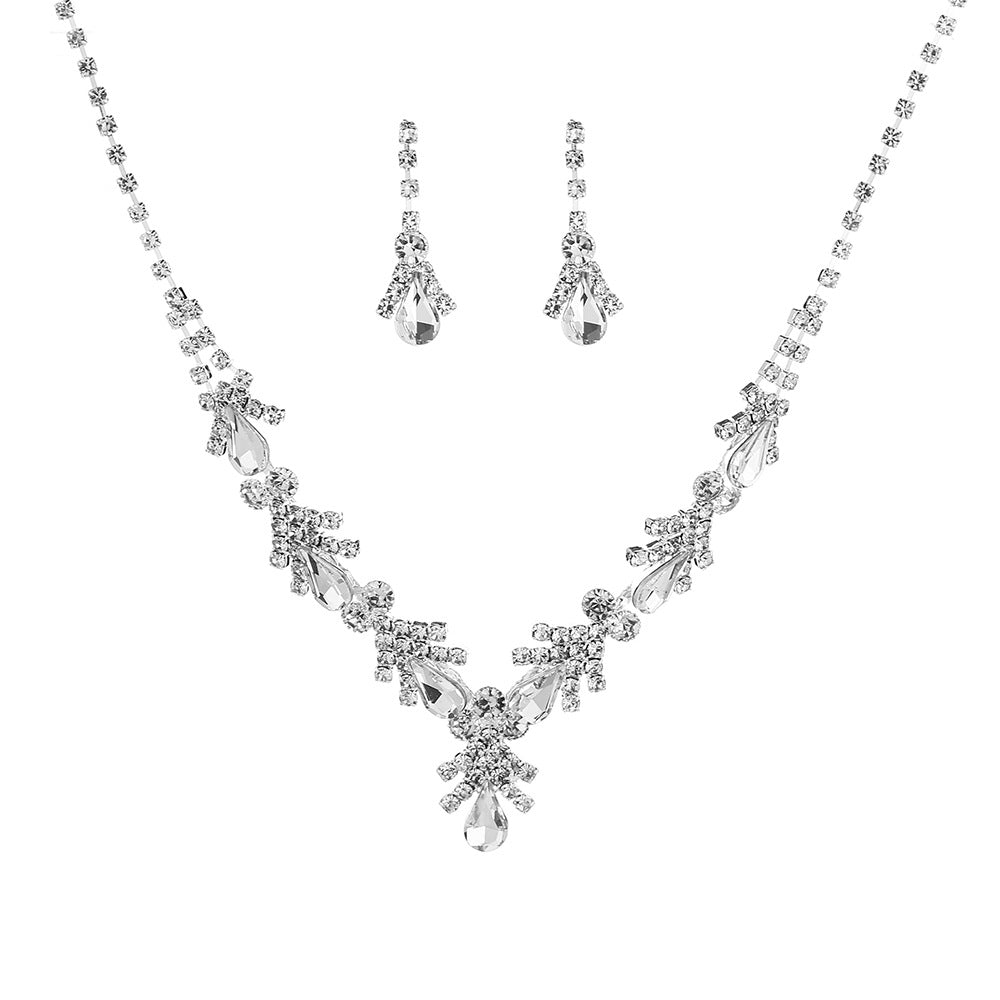 Environmentally Friendly New Cross-Border Jewelry Set, Fashionable Zircon Necklace And Earrings Set, Bridal Wedding Dress Accessories For Women