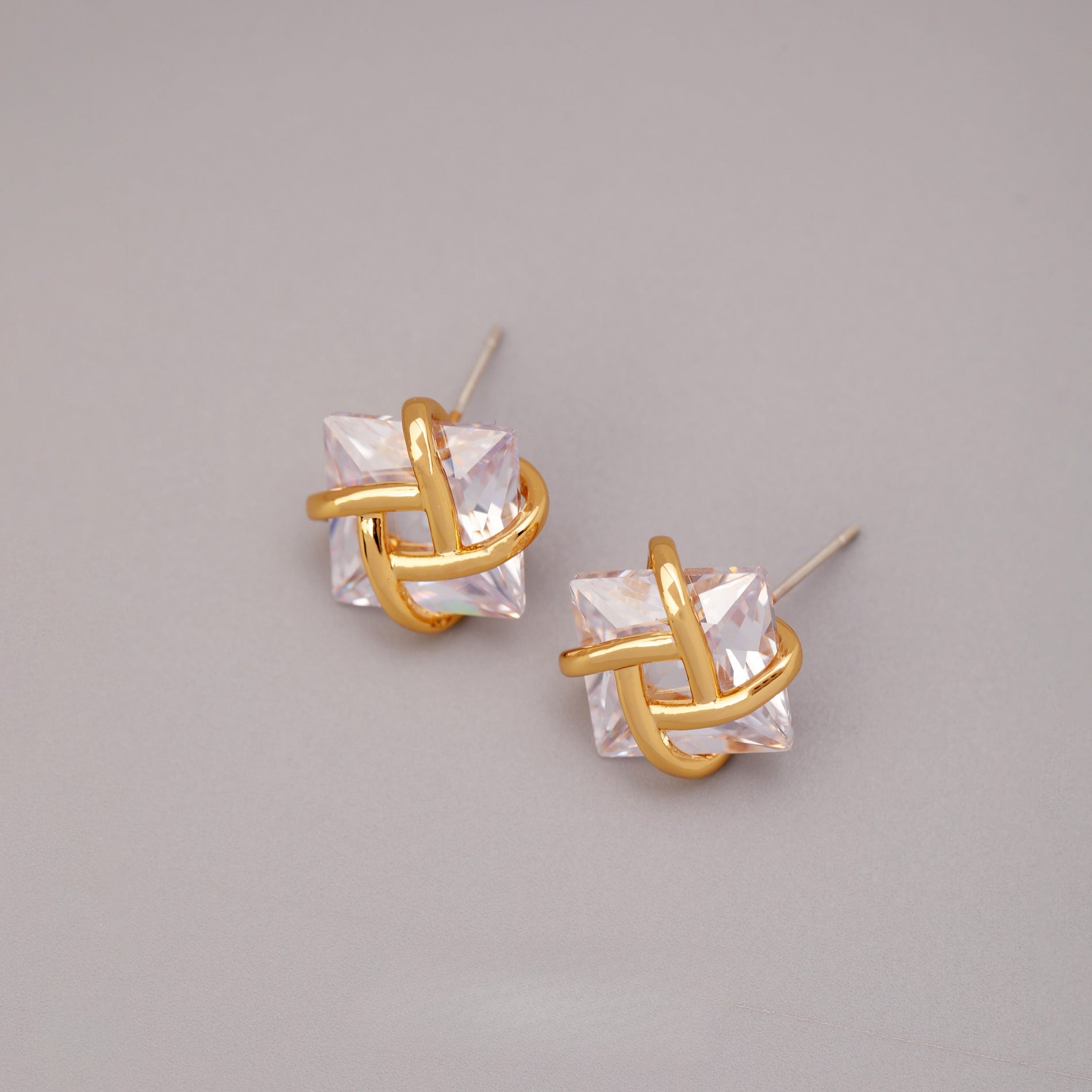 5A Gemstone Gold Plated Earrings