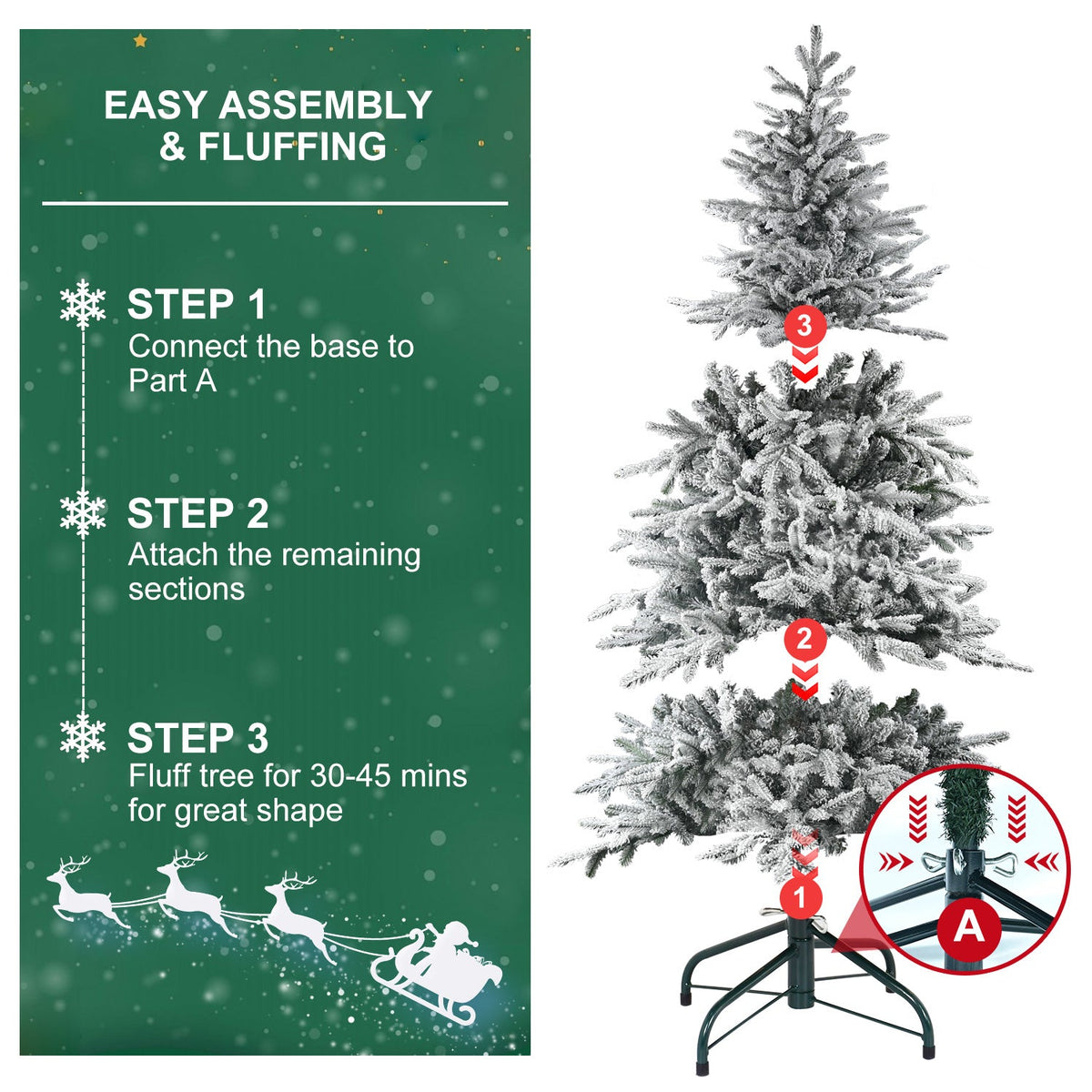 5FT PE+PVC Flocked Artificial Christmas Tree