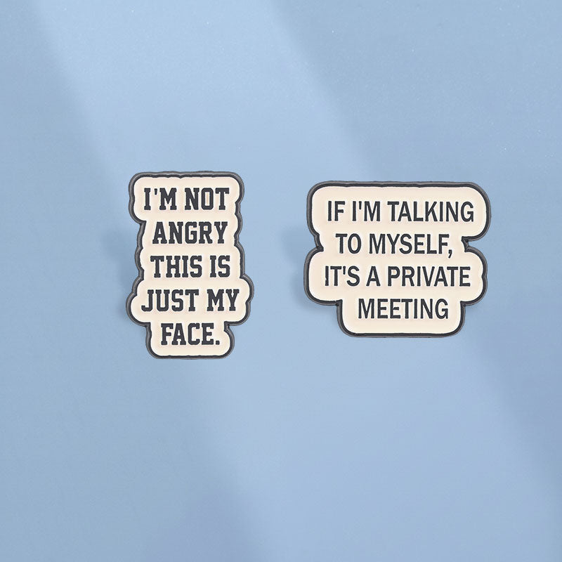 Creative And Fun English Short-sentence Brooch Simple And Versatile
