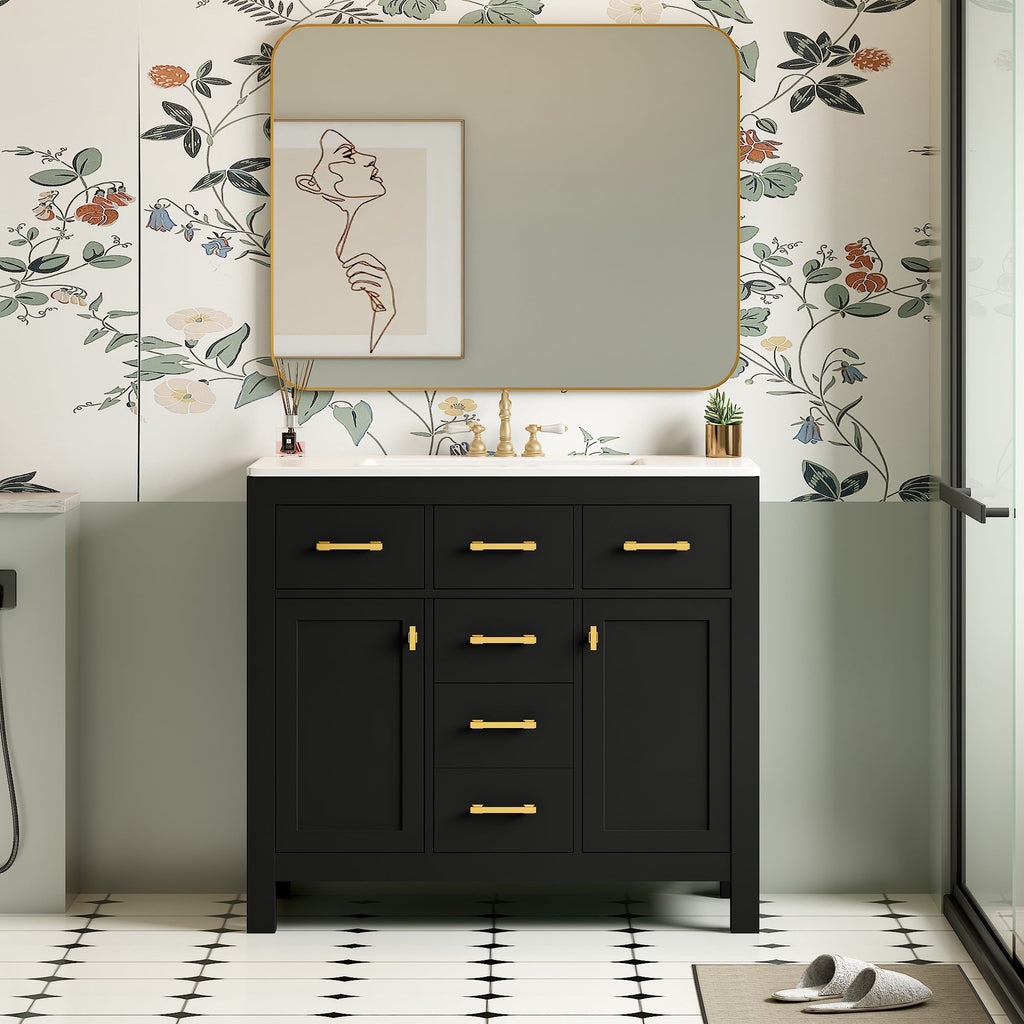 36'' Bathroom Vanity with Ceramic Sink Combo