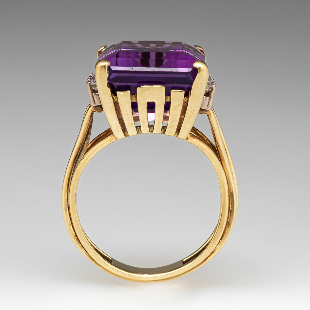 Simple Electroplated Gold Zircon Ring