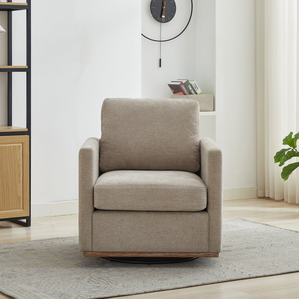 30.5"W Square Upholstered Swivel Accent Chair