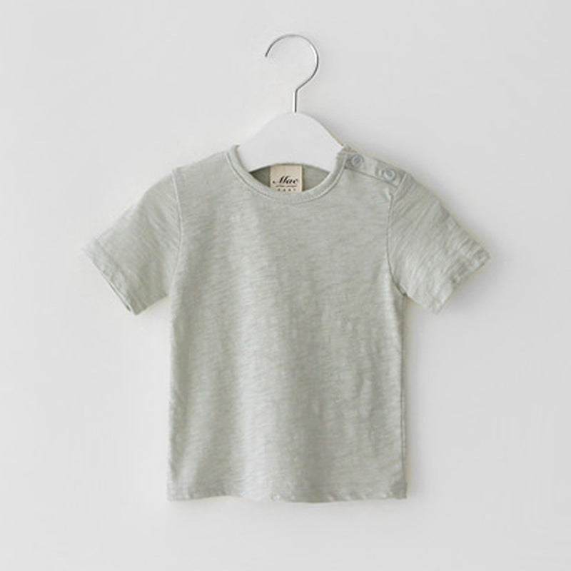 Breathable Slub T-shirt Short Sleeve Pullover Bottoming Shirt
