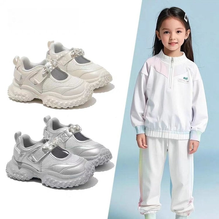 2026 New Summer Girls Sneakers, Breathable Mary Jane Shoes & Chunky Dad Casual Shoes For Big Kids