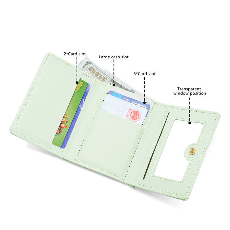 Girl Heart Cartoon Cute Illustration Student Mini Short Wallet