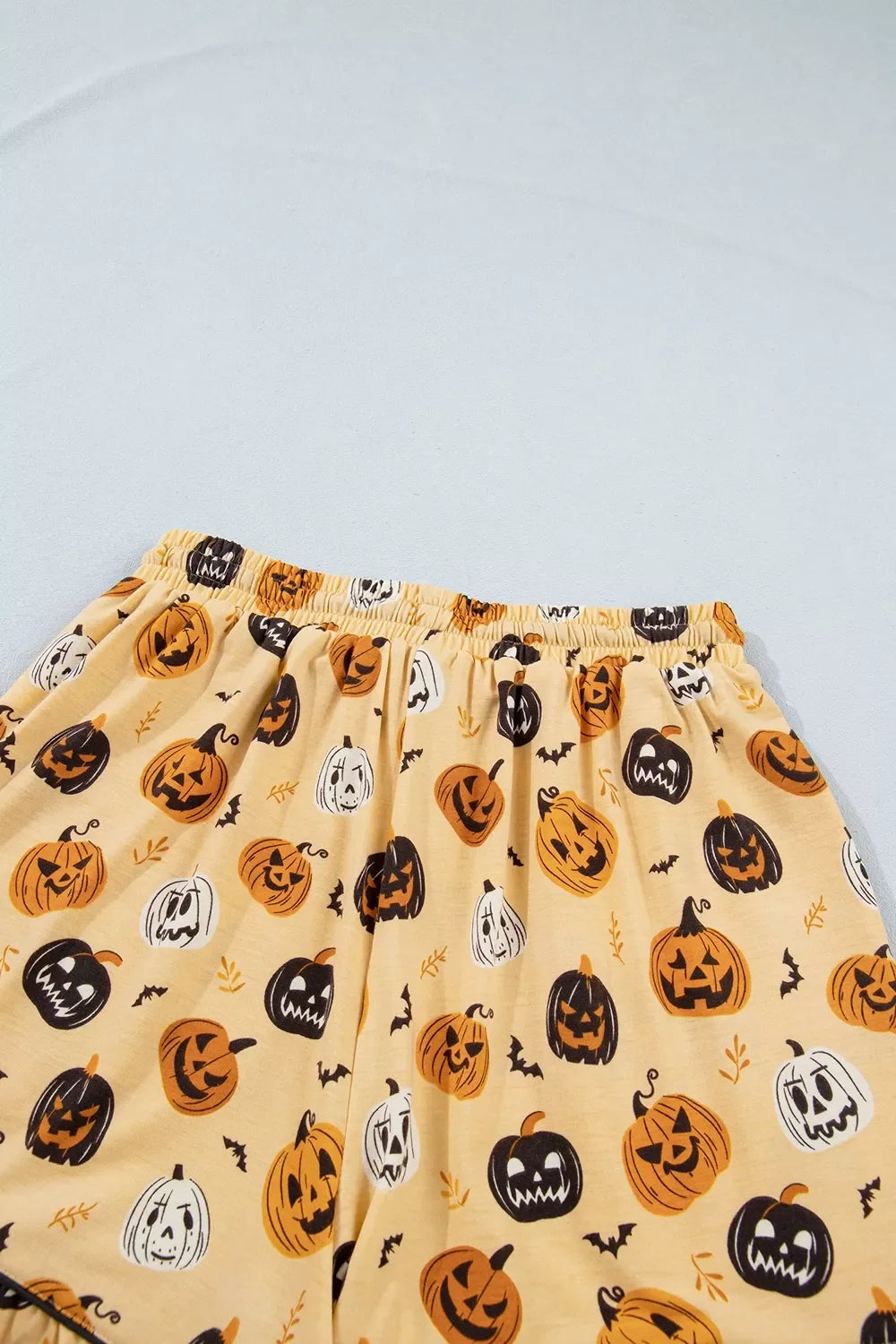 Halloween Pumpkin Print Long Sleeve Two Piece Lounge Set