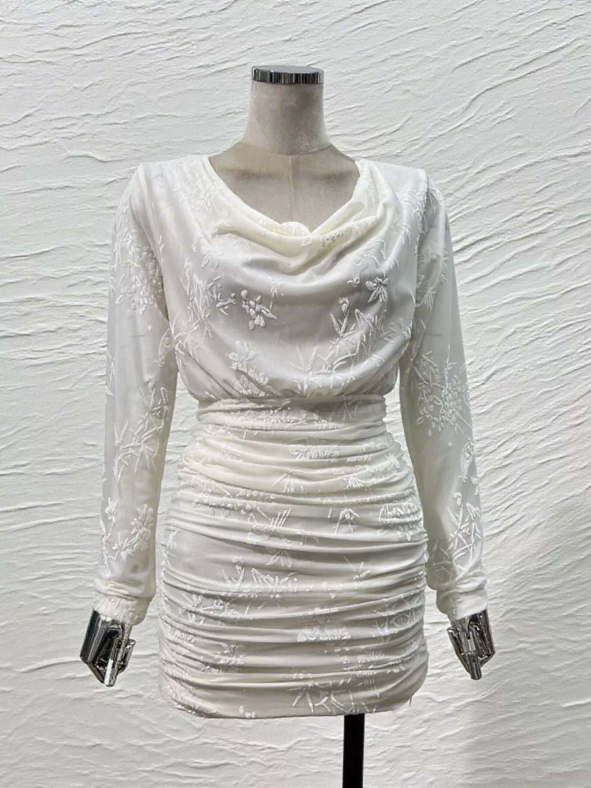 Ruched Long Sleeve Mini Dress
