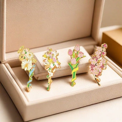 Lily Tulip Forest-style Brooch Bag Accessory