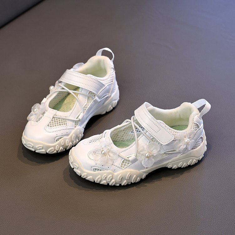 2026 Summer New Kids Sports Sandals, Hollow Mesh Flower Casual Shoes, Breathable Shallow Mouth Girls Shoes For Little Girls