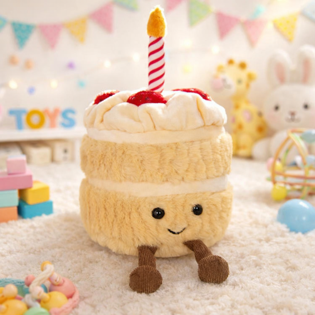 Pre-Order Strawberry Cream Birthday Cake Plush | Aesthetic Keepsake & Pretend Play Toy