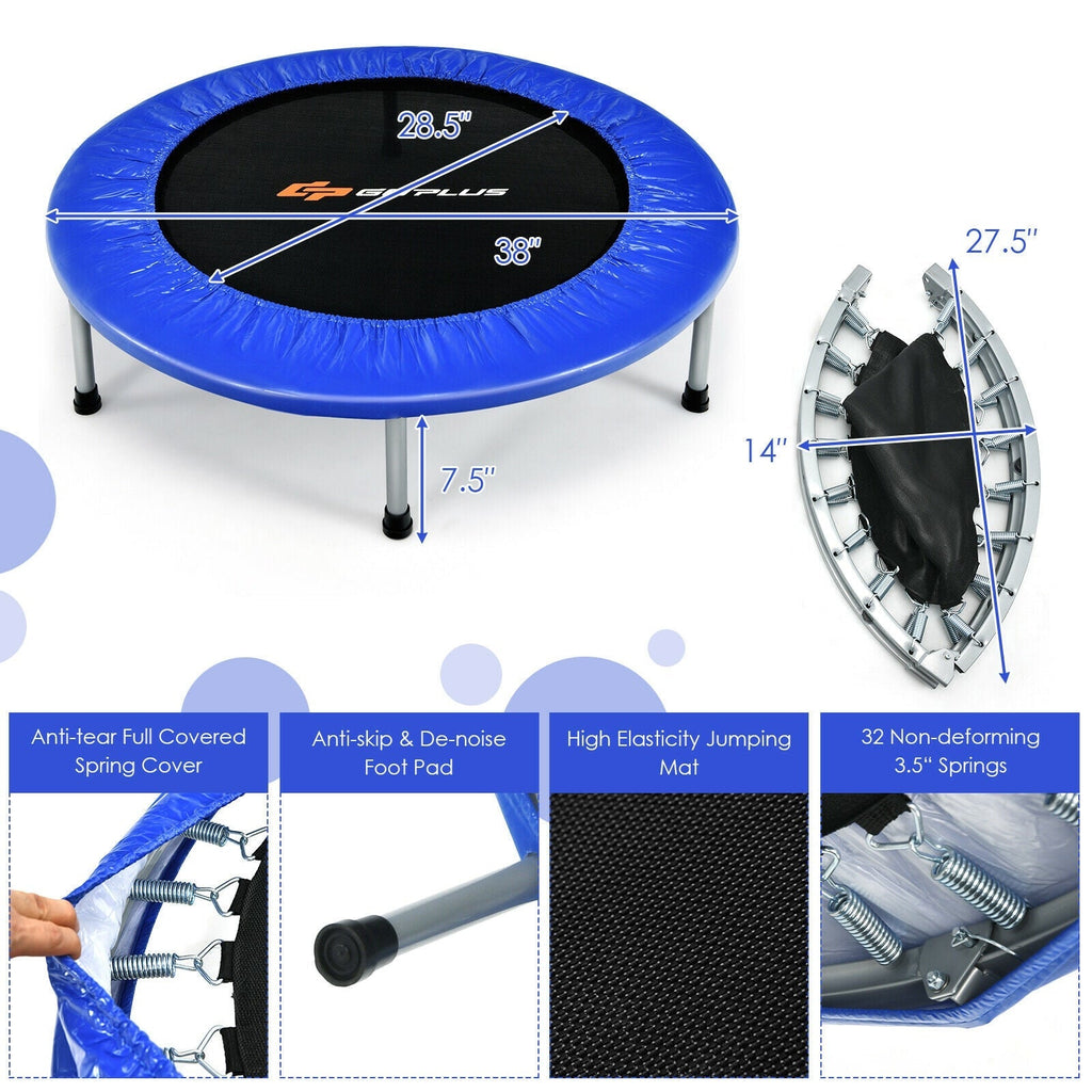 38 Inch Mini Folding Trampoline Portable