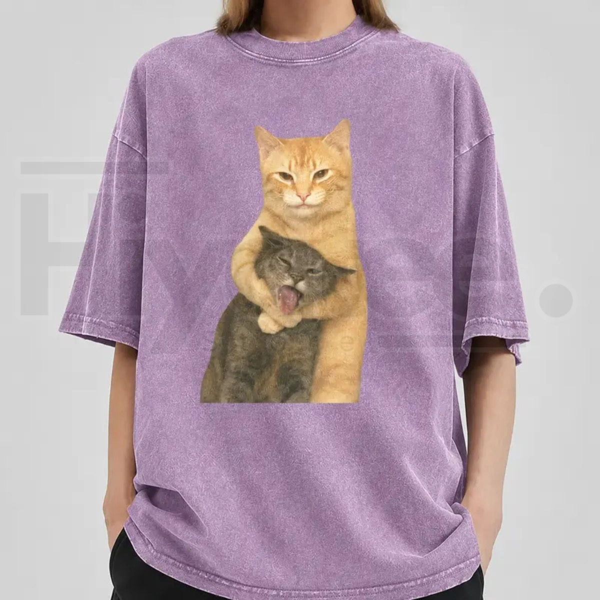 Washable Cat Quarrel Moment T-Shirt – High-Quality Vintage Graphic Tee