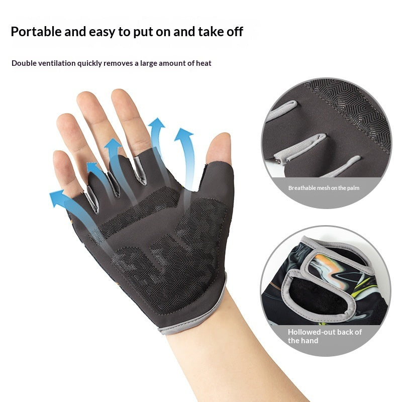 Half-Finger Gloves For Men And Women, Summer Thin Breathable Non-Slip Wear-Resistant Shock-Absorbing For Cycling, Outdoor Fitness, Sports, Anti-Callus Cycling