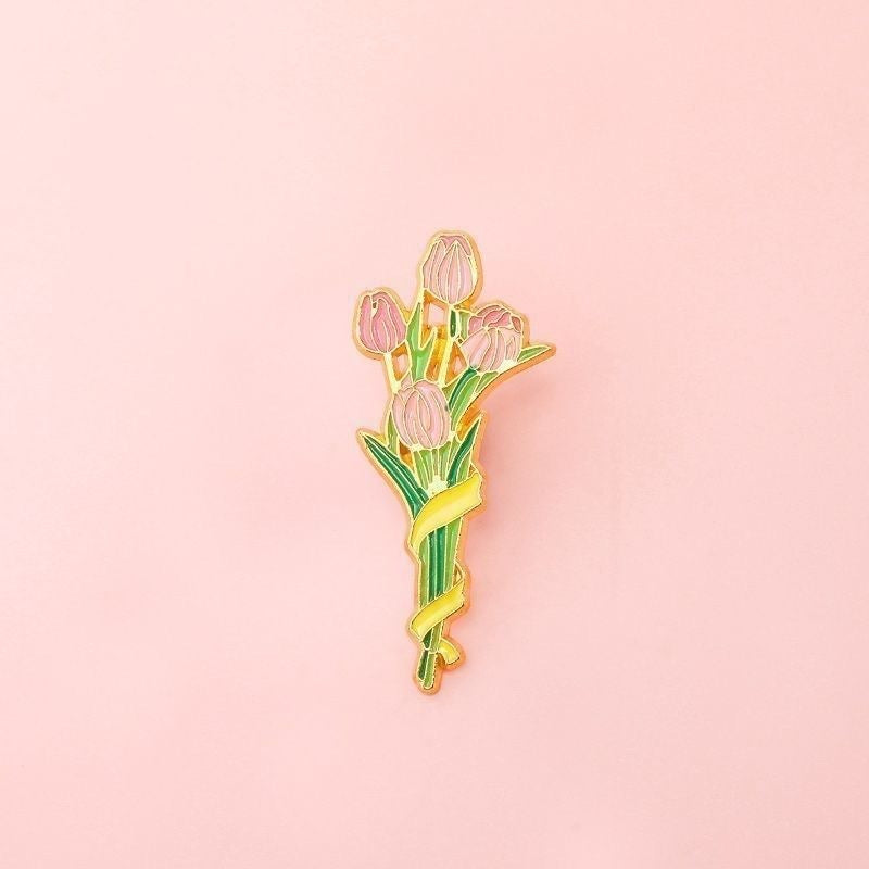 Lily Tulip Forest-style Brooch Bag Accessory