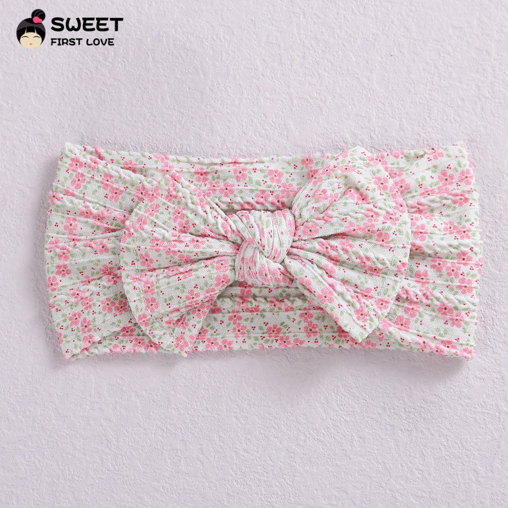 Children's Wide-brimmed Elastic Bow Baby Printed Headband